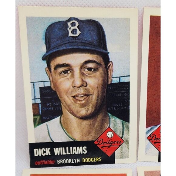 Brooklyn Dodgers 1953 Topps Vintage Reprint Baseball Cards 4 Card Bundle - Picture 6 of 10